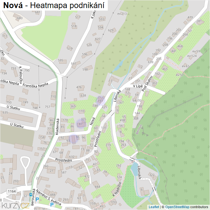 Mapa Nová - Firmy v ulici.