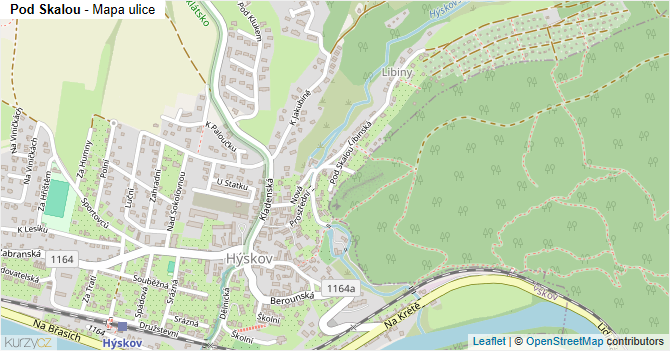 Pod Skalou - mapa ulice
