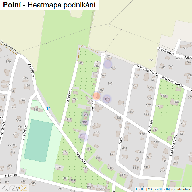 Mapa Polní - Firmy v ulici.
