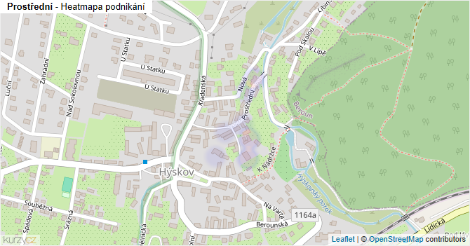 Prostřední - mapa podnikání