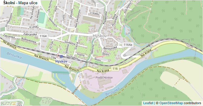 Školní - mapa ulice