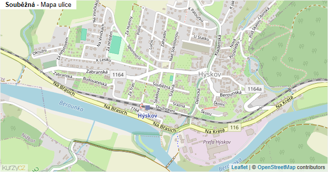 Souběžná - mapa ulice