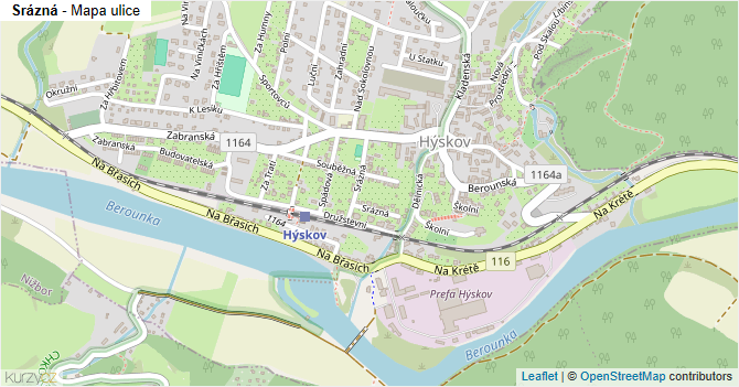 Srázná - mapa ulice