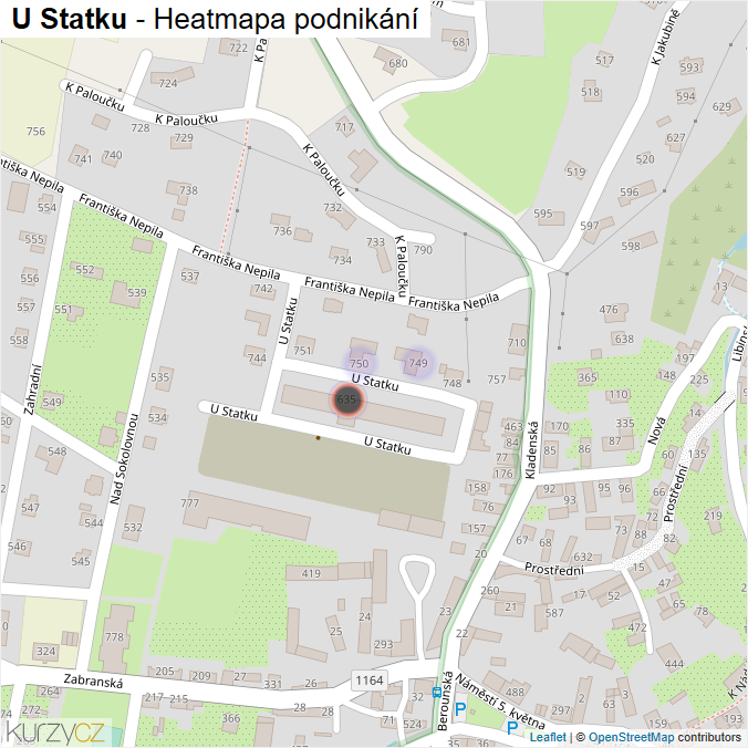 Mapa U Statku - Firmy v ulici.