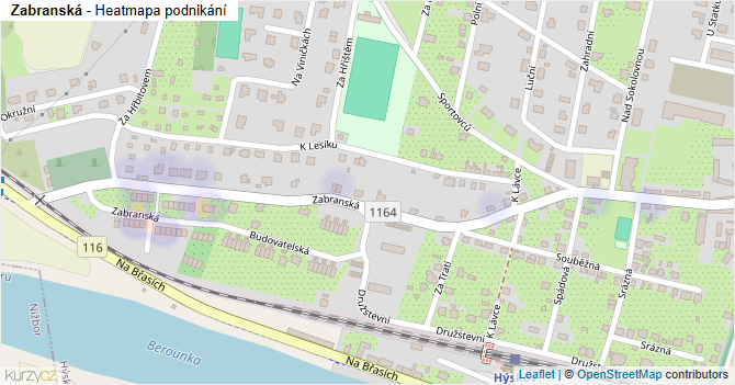 Zabranská - mapa podnikání