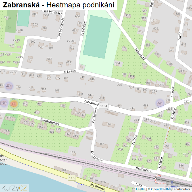 Mapa Zabranská - Firmy v ulici.