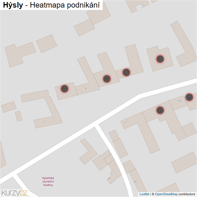 Mapa Hýsly - Firmy v obci.