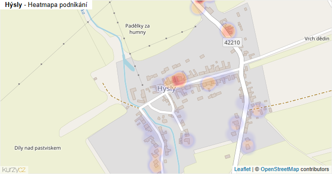 Hýsly - mapa podnikání
