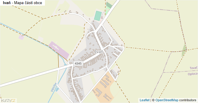 Ivaň - mapa části obce