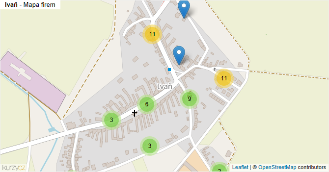 Ivaň - mapa firem