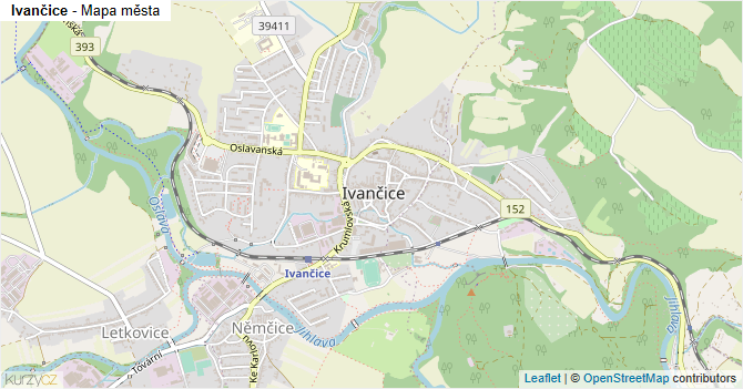 Ivančice - mapa města