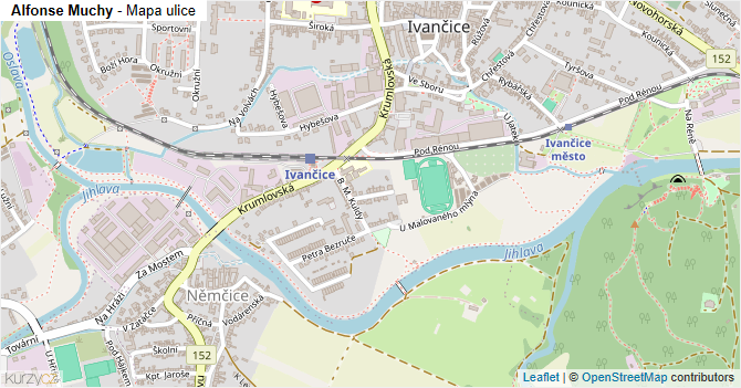 Alfonse Muchy - mapa ulice