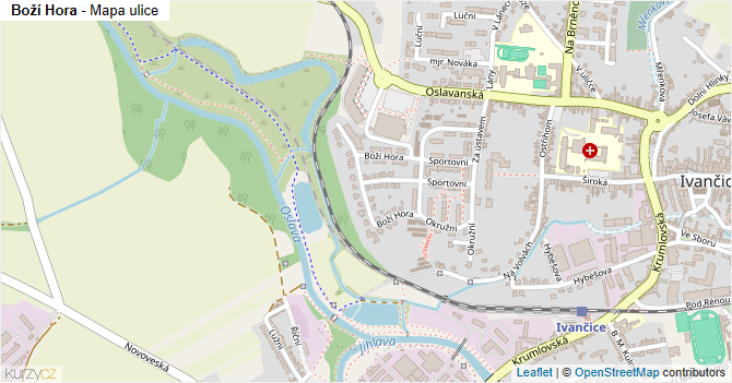 Boží Hora - mapa ulice