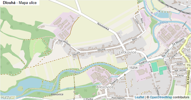 Dlouhá - mapa ulice