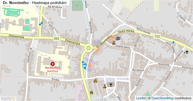 Dr. Novotného - mapa podnikání