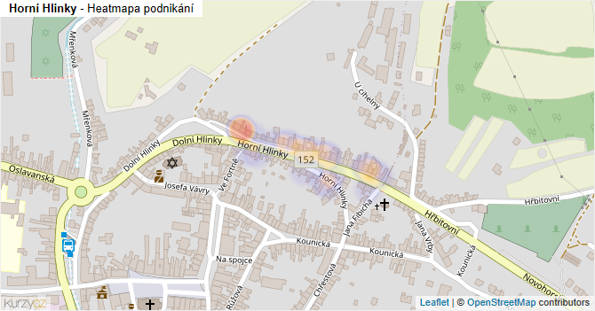 Horní Hlinky - mapa podnikání