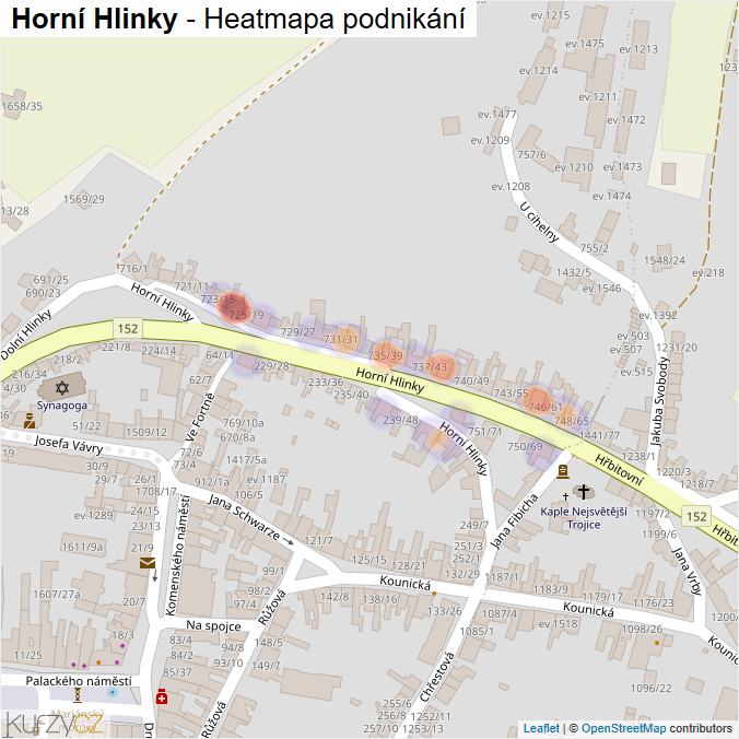 Mapa Horní Hlinky - Firmy v ulici.