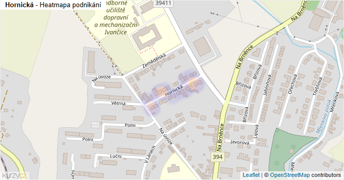Hornická - mapa podnikání