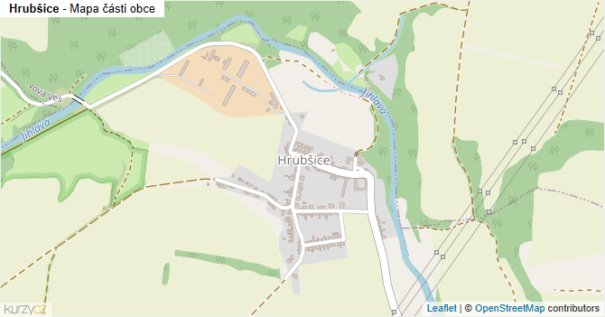 Hrubšice - mapa části obce
