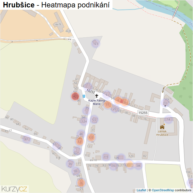 Mapa Hrubšice - Firmy v části obce.