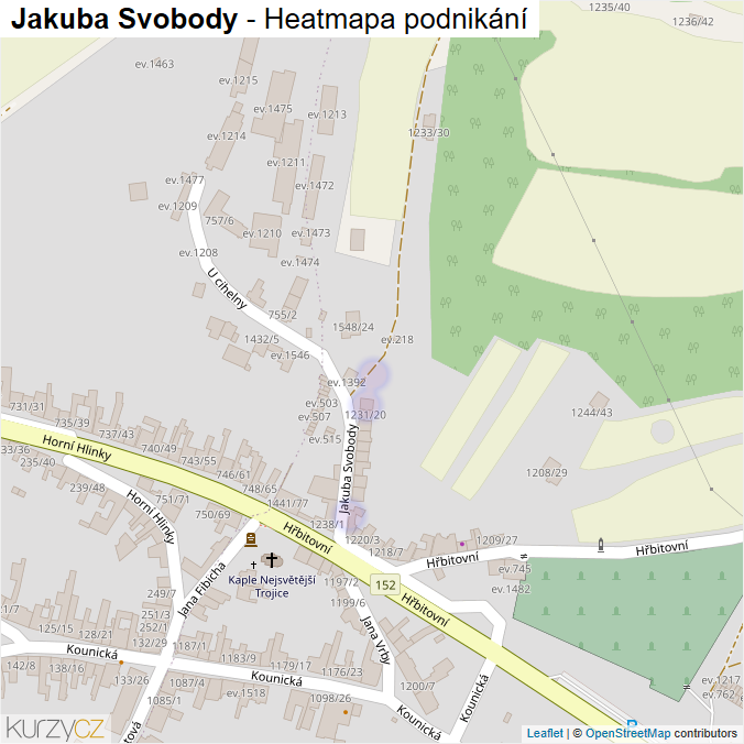 Mapa Jakuba Svobody - Firmy v ulici.