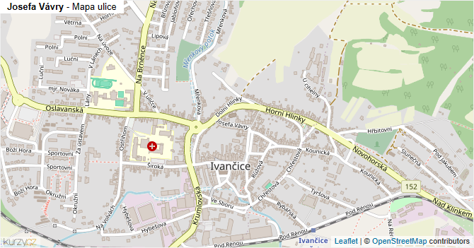 Josefa Vávry - mapa ulice