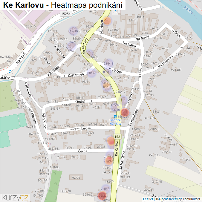 Mapa Ke Karlovu - Firmy v ulici.