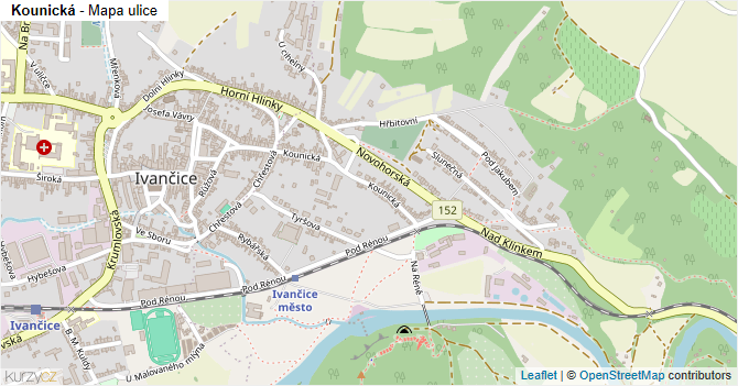 Kounická - mapa ulice