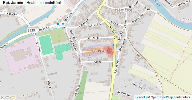 Kpt. Jaroše - mapa podnikání