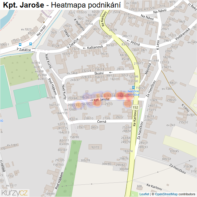 Mapa Kpt. Jaroše - Firmy v ulici.