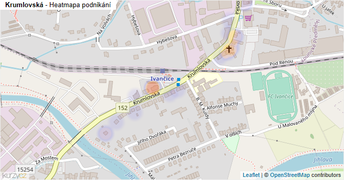 Krumlovská - mapa podnikání