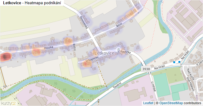 Letkovice - mapa podnikání