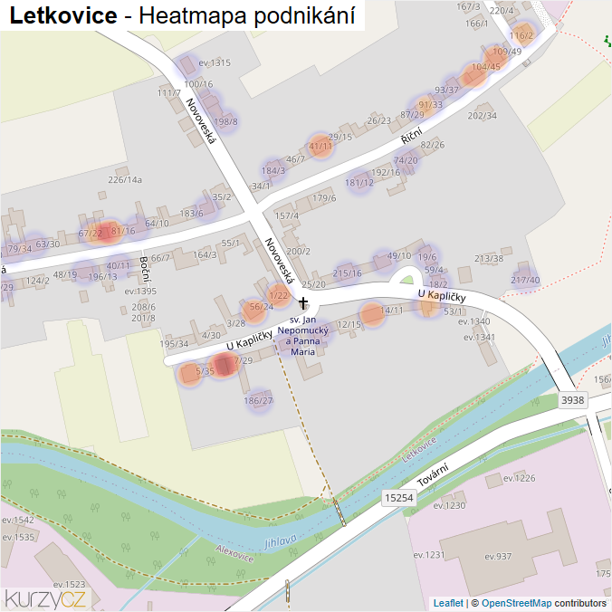 Mapa Letkovice - Firmy v části obce.