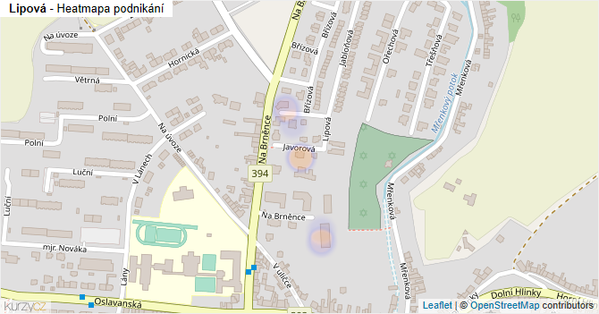 Lipová - mapa podnikání