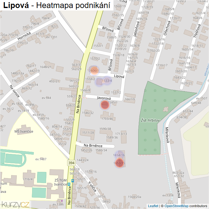 Mapa Lipová - Firmy v ulici.