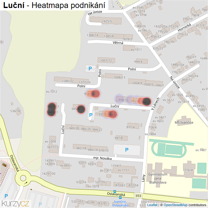 Mapa Luční - Firmy v ulici.