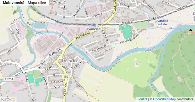 Malovanská - mapa ulice