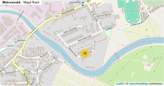 Malovanská - mapa firem