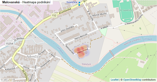 Malovanská - mapa podnikání