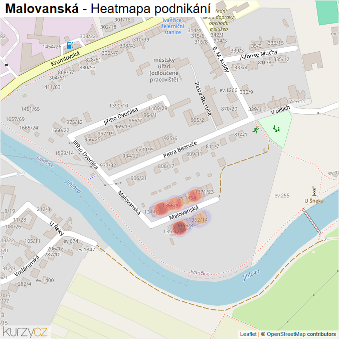 Mapa Malovanská - Firmy v ulici.