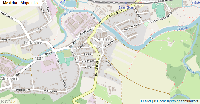 Mezírka - mapa ulice