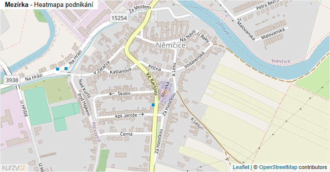 Mezírka - mapa podnikání
