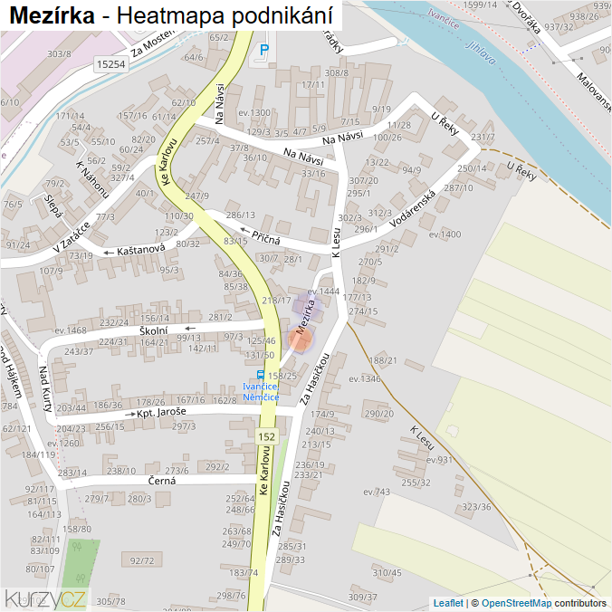 Mapa Mezírka - Firmy v ulici.
