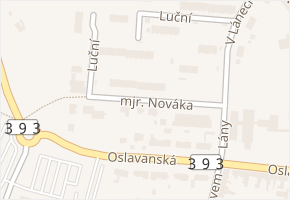 mjr. Nováka v obci Ivančice - mapa ulice
