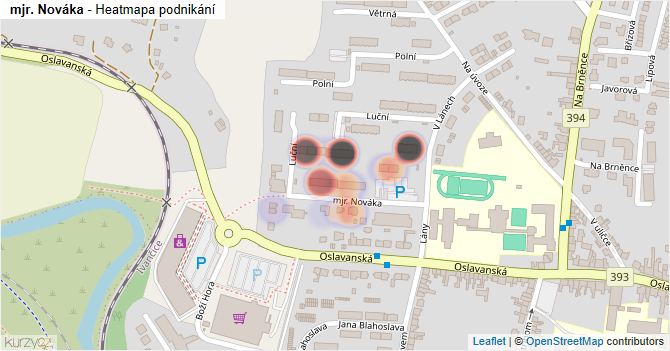 mjr. Nováka - mapa podnikání