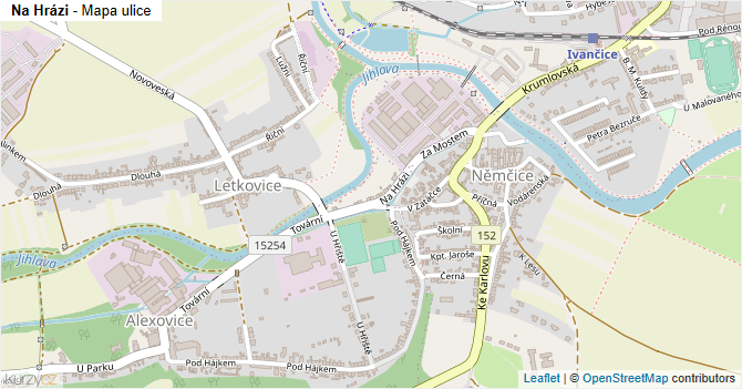 Na Hrázi - mapa ulice