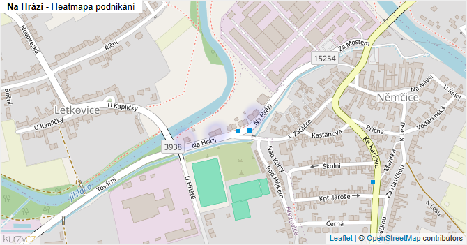 Na Hrázi - mapa podnikání