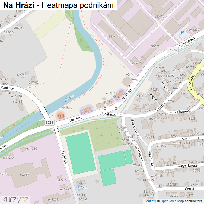 Mapa Na Hrázi - Firmy v ulici.
