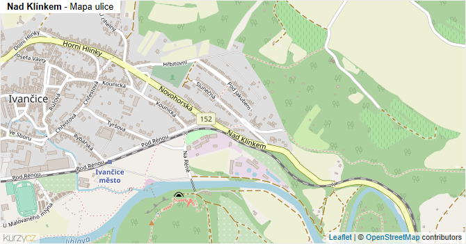 Nad Klínkem - mapa ulice