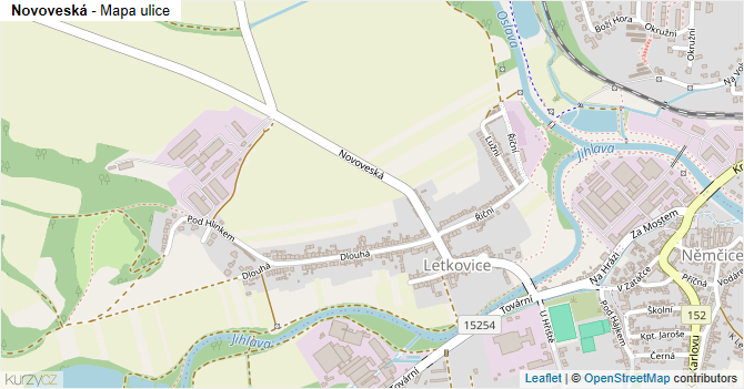 Novoveská - mapa ulice